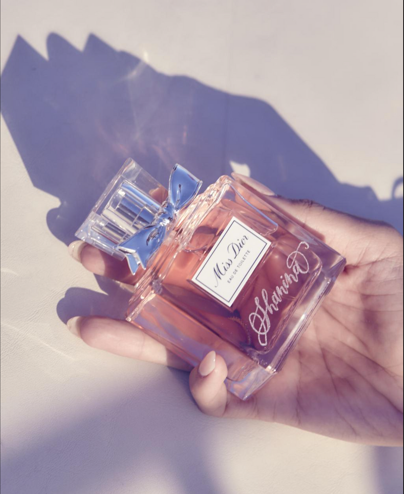 Live perfume bottle engraving at a Dior in-store event
