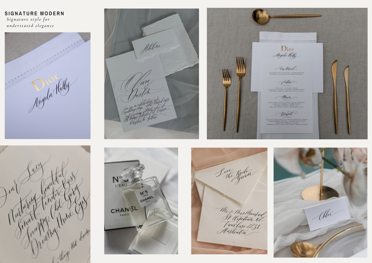Signature Modern calligraphy name design style examples