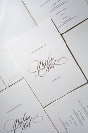 Custom calligraphy wedding name design on wedding invitations