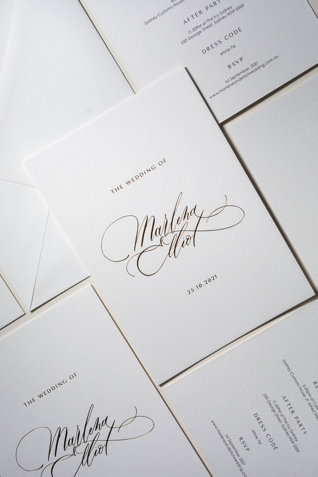Custom calligraphy wedding name design on wedding invitations